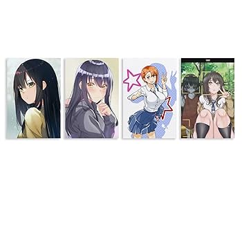 Amazon.co.jp: アニメ風 ポスター 4つセット おしゃれ 見える子